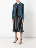 stripe panel midi skirt 