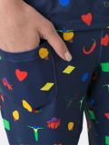 print flared trousers