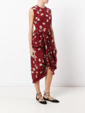 checked asymmetric midi dress