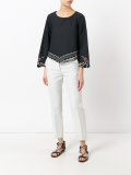 floral hem blouse