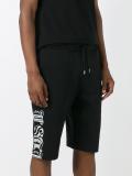 goth tattoo print track shorts