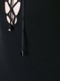 lace-up detail knitted dress