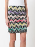 zigzag print straight skirt