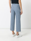 gingham check cropped trousers
