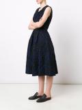 embossed roses flared dress