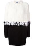 cable knit fringed jumper