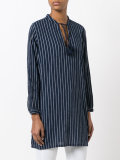 tied neck striped tunic