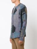 collarless zipped jacket