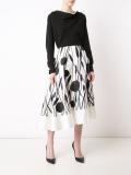 flower cuff boatneck blouse