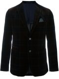 plaid single breasted blazer