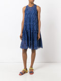 sheer detail flared dress