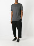 drawstring drop-crotch cropped trousers