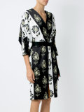 v neck printed dress