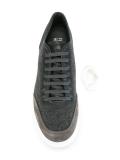 woven mixed material sneakers