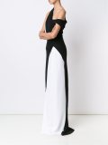 bicolour one shoulder gown 