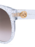 round frame glitter sunglasses