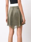 pleated asymmetric skirt