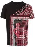 stylised check print T-shirt 