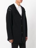 collarless loose fit cardigan