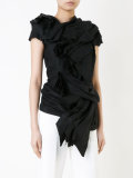 draped shortsleeved blouse