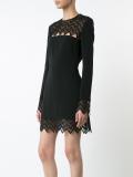 sheer cut-off panel dress