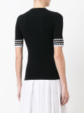 contrast short sleeve sweater