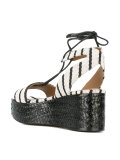 striped wedge sandals