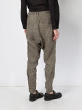 striped drop-crotch trousers