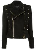 zipped shoulder pad jacket