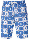 geometric print beach shorts