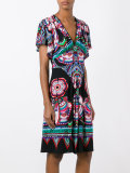 printed ruffle sleeve dress