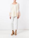 colour block drawstring blouse