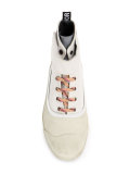 strapped hi-top canvas sneakers