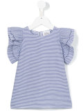 striped ruffled T-shirt 