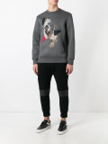 modernist owl print sweatshirt