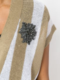 short sleeve stripe cardigan