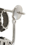 double charm stud and drop earring