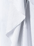 pleated sleeves striped shirt