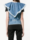 sleeveless frayed denim jacket 