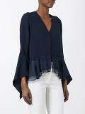 V-neck buttoned blouse