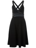 v-neck flared dress