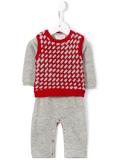 Woven knitted romper