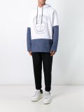 bicolour V-neck hoodie