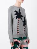 palm tree intarsia jumper 
