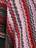 zig-zag fringed knit poncho