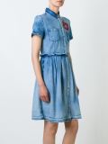 embroidered flower denim dress