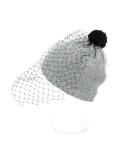 pompom veil beanie
