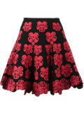 Mini A-Line Skirt with Orchid Embroidery