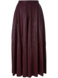 pleated leather skirt