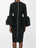 rouches sleeves midi dress